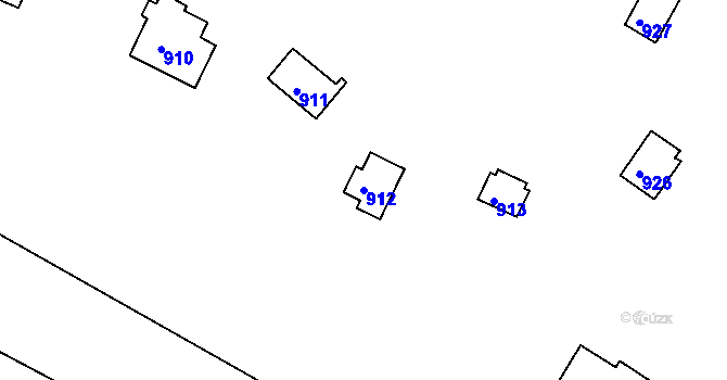 Parcela st. 912 v KÚ Kníničky, Katastrální mapa