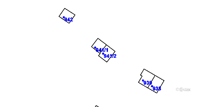 Parcela st. 941/2 v KÚ Kníničky, Katastrální mapa