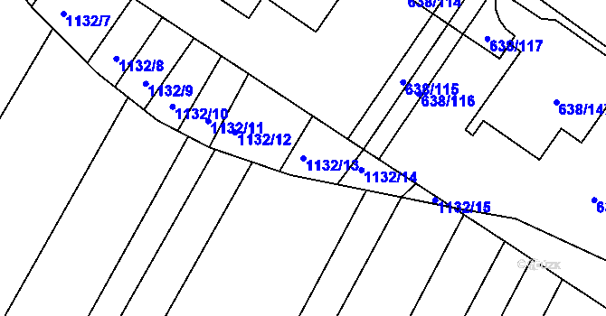 Parcela st. 1132/13 v KÚ Kníničky, Katastrální mapa