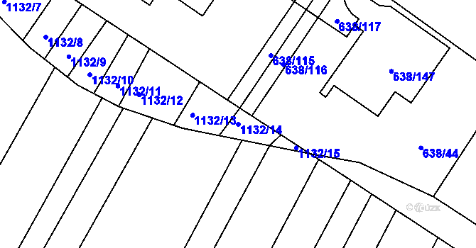 Parcela st. 1132/14 v KÚ Kníničky, Katastrální mapa