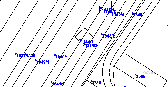 Parcela st. 1144/2 v KÚ Kníničky, Katastrální mapa