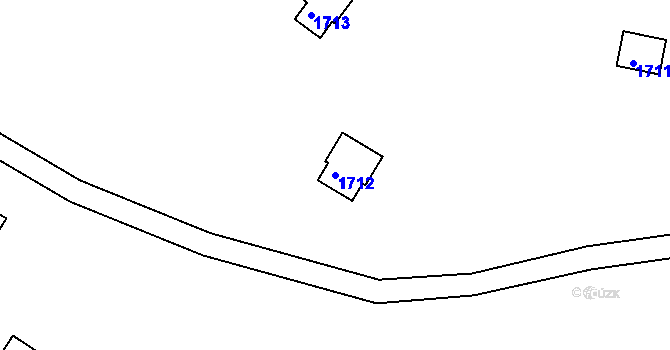 Parcela st. 1712 v KÚ Kníničky, Katastrální mapa
