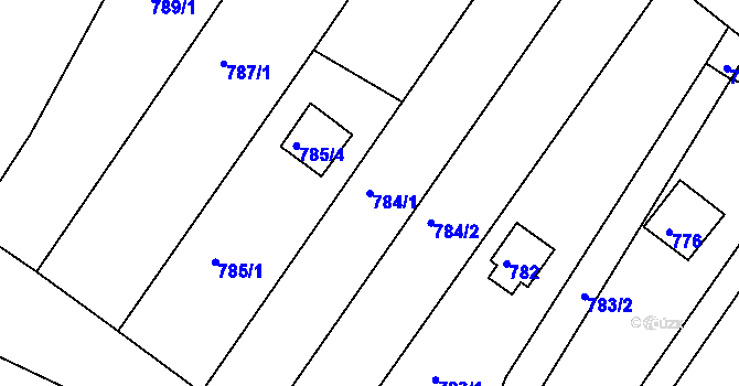 Parcela st. 784/1 v KÚ Kníničky, Katastrální mapa