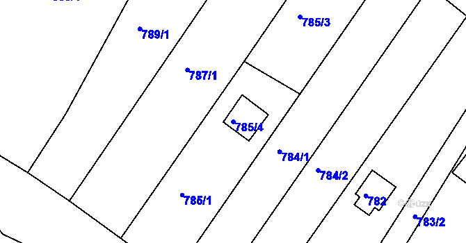 Parcela st. 785/4 v KÚ Kníničky, Katastrální mapa