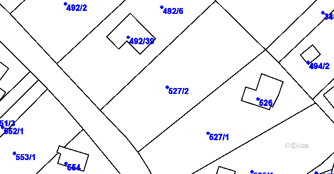 Parcela st. 527/2 v KÚ Kníničky, Katastrální mapa
