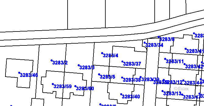 Parcela st. 3283/4 v KÚ Kníničky, Katastrální mapa