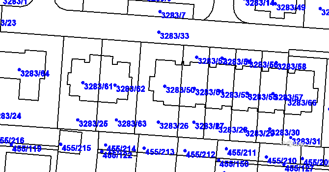 Parcela st. 3283/50 v KÚ Kníničky, Katastrální mapa