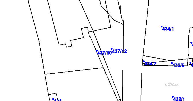 Parcela st. 437/10 v KÚ Kníničky, Katastrální mapa