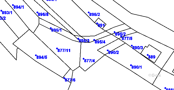 Parcela st. 877/7 v KÚ Kníničky, Katastrální mapa