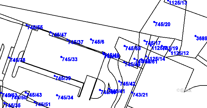 Parcela st. 745/46 v KÚ Kníničky, Katastrální mapa