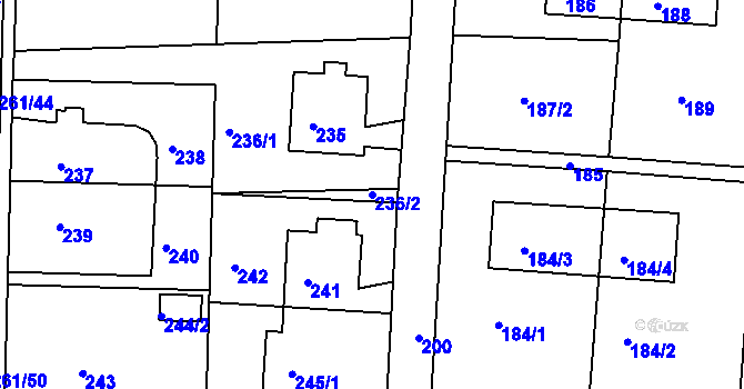 Parcela st. 236/2 v KÚ Bohunice, Katastrální mapa