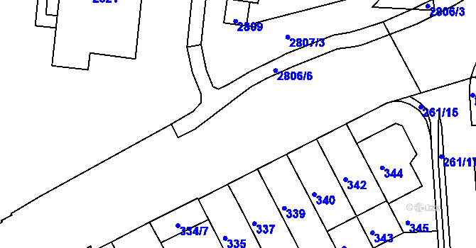 Parcela st. 346 v KÚ Bohunice, Katastrální mapa