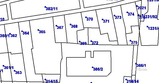 Parcela st. 369 v KÚ Bohunice, Katastrální mapa
