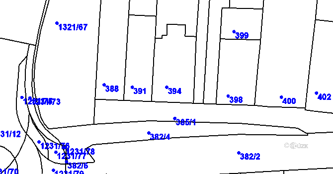 Parcela st. 394 v KÚ Bohunice, Katastrální mapa