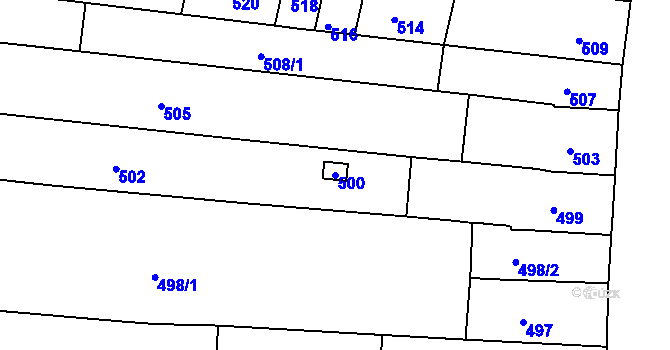 Parcela st. 500 v KÚ Bohunice, Katastrální mapa