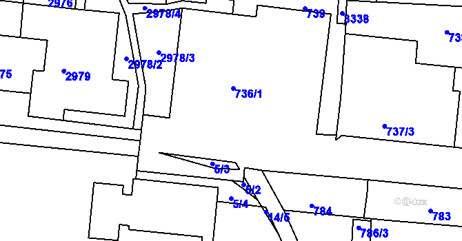 Parcela st. 737/2 v KÚ Bohunice, Katastrální mapa