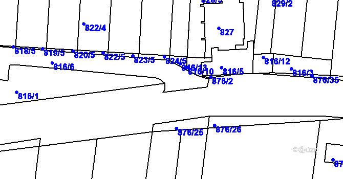 Parcela st. 816/2 v KÚ Bohunice, Katastrální mapa