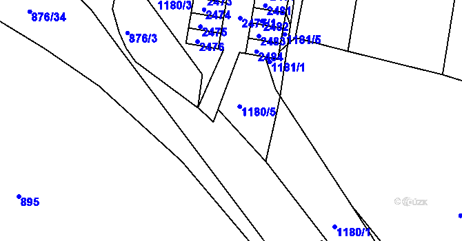 Parcela st. 876/5 v KÚ Bohunice, Katastrální mapa