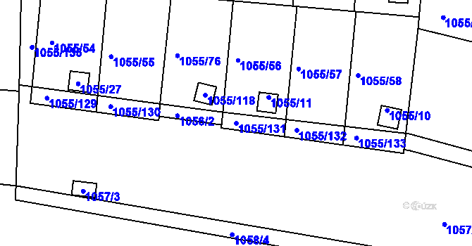 Parcela st. 1055/131 v KÚ Bohunice, Katastrální mapa