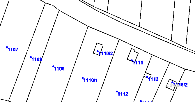 Parcela st. 1110/2 v KÚ Bohunice, Katastrální mapa
