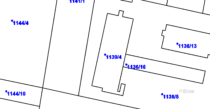 Parcela st. 1139/4 v KÚ Bohunice, Katastrální mapa