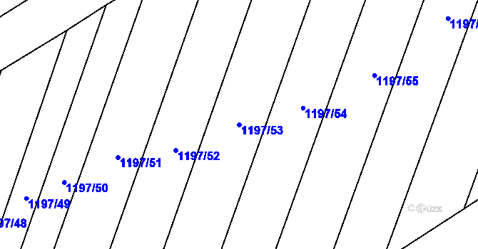 Parcela st. 1197/53 v KÚ Bohunice, Katastrální mapa