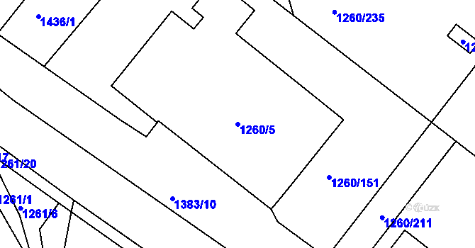 Parcela st. 1260/5 v KÚ Bohunice, Katastrální mapa