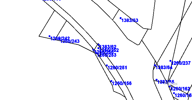 Parcela st. 1260/111 v KÚ Bohunice, Katastrální mapa