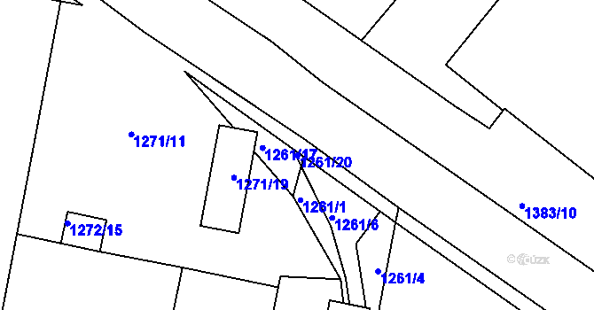 Parcela st. 1261/20 v KÚ Bohunice, Katastrální mapa