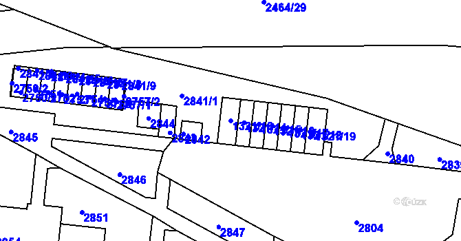 Parcela st. 1321/13 v KÚ Bohunice, Katastrální mapa