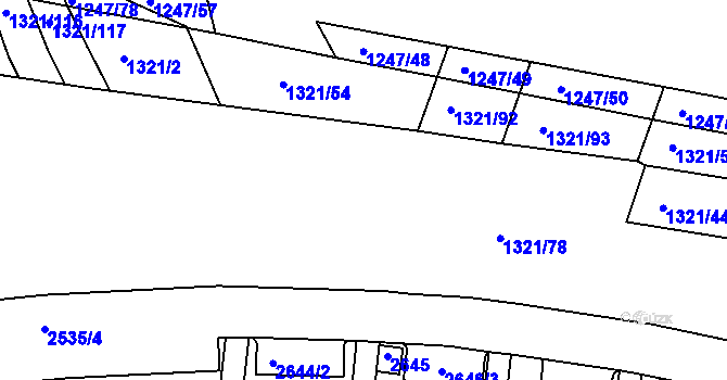 Parcela st. 1321/56 v KÚ Bohunice, Katastrální mapa