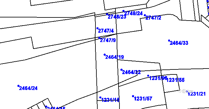 Parcela st. 2464/19 v KÚ Bohunice, Katastrální mapa