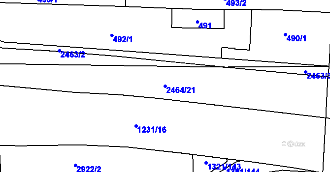 Parcela st. 2464/21 v KÚ Bohunice, Katastrální mapa