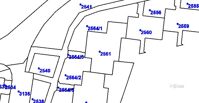Parcela st. 2561 v KÚ Bohunice, Katastrální mapa