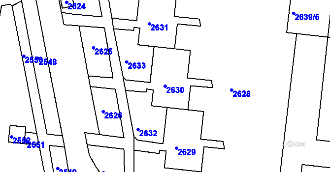Parcela st. 2630 v KÚ Bohunice, Katastrální mapa