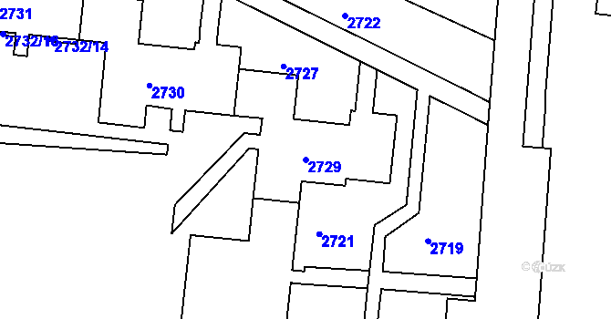 Parcela st. 2729 v KÚ Bohunice, Katastrální mapa