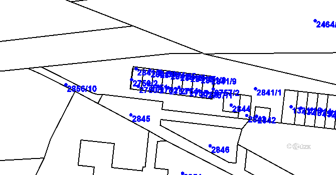 Parcela st. 2753 v KÚ Bohunice, Katastrální mapa