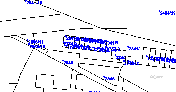 Parcela st. 2754 v KÚ Bohunice, Katastrální mapa