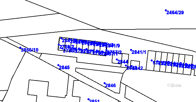 Parcela st. 2756 v KÚ Bohunice, Katastrální mapa
