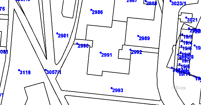 Parcela st. 2991 v KÚ Bohunice, Katastrální mapa