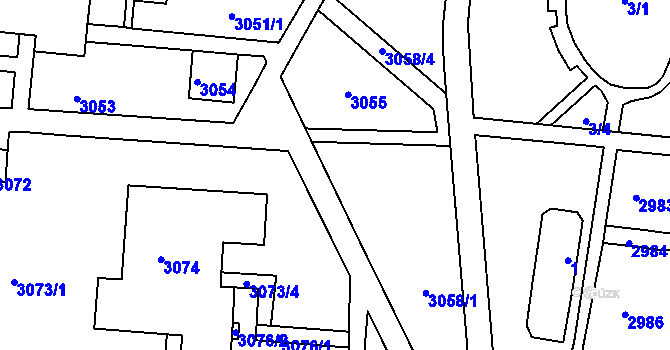 Parcela st. 3058/3 v KÚ Bohunice, Katastrální mapa