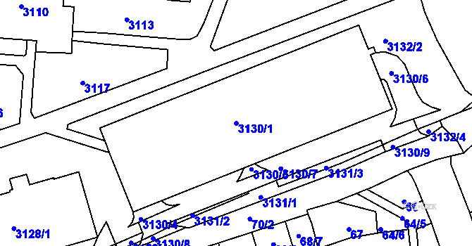 Parcela st. 3130/1 v KÚ Bohunice, Katastrální mapa
