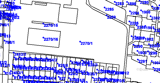 Parcela st. 2270/1 v KÚ Bohunice, Katastrální mapa