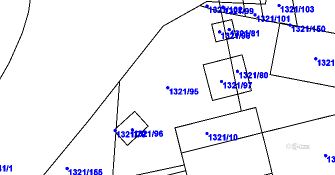 Parcela st. 1321/95 v KÚ Bohunice, Katastrální mapa