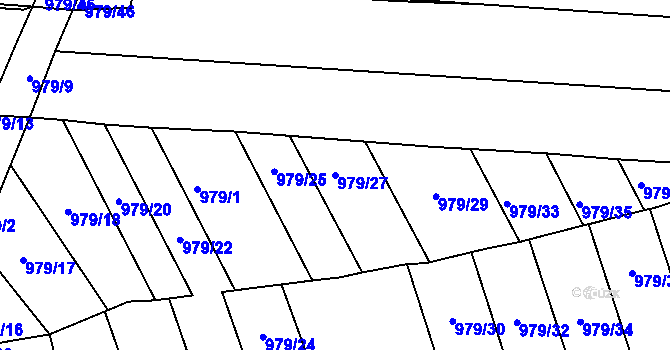 Parcela st. 979/27 v KÚ Bohunice, Katastrální mapa