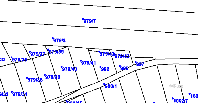 Parcela st. 979/42 v KÚ Bohunice, Katastrální mapa