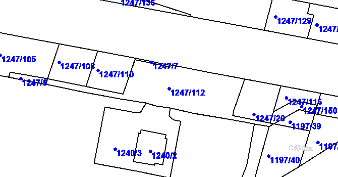Parcela st. 1247/112 v KÚ Bohunice, Katastrální mapa