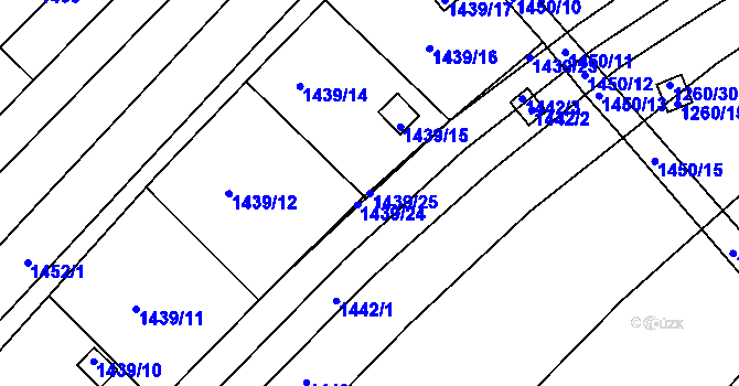 Parcela st. 1439/25 v KÚ Bohunice, Katastrální mapa