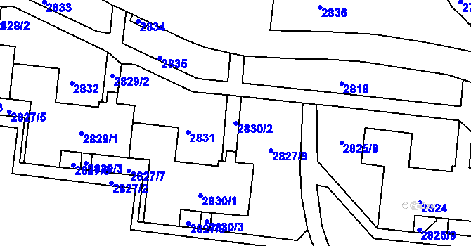 Parcela st. 2830/2 v KÚ Bohunice, Katastrální mapa