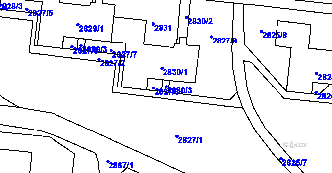 Parcela st. 2830/3 v KÚ Bohunice, Katastrální mapa